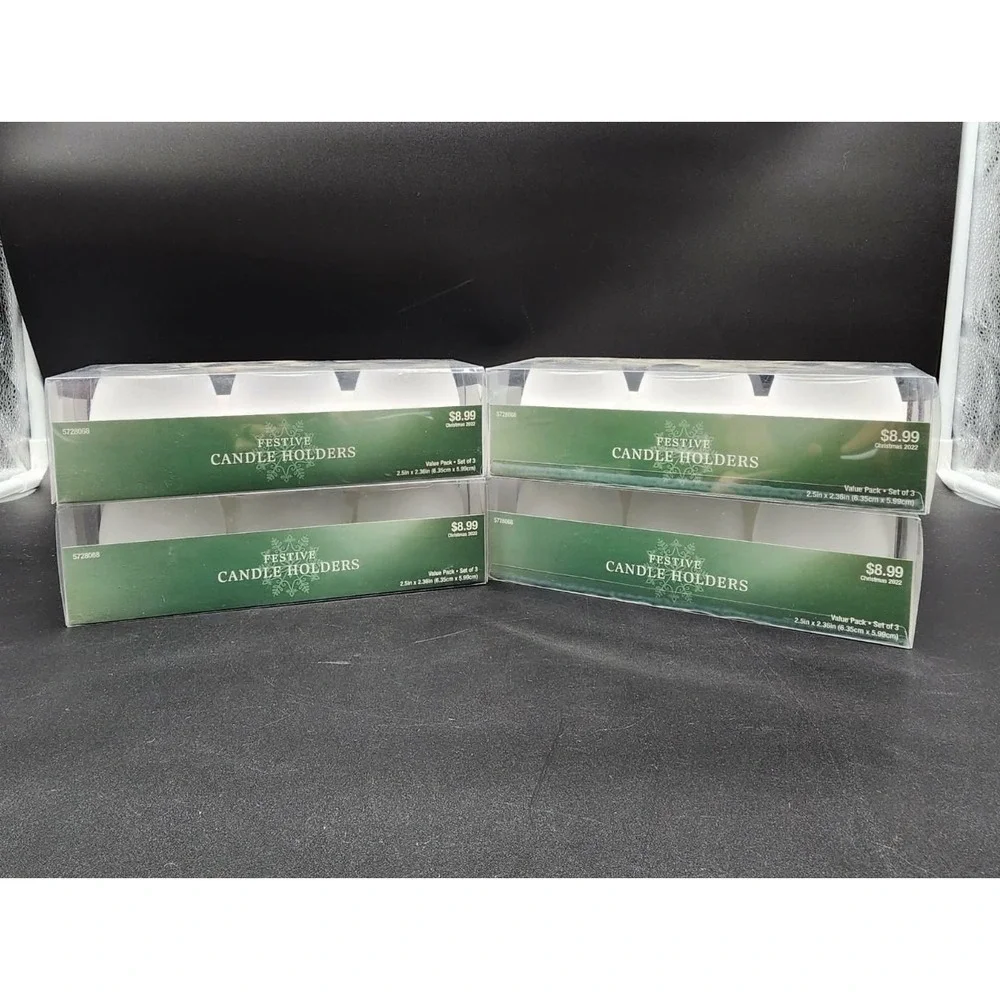 Hobby Lobby Festive Candle Holders Frosted White Glass Votive Set of 12 New
